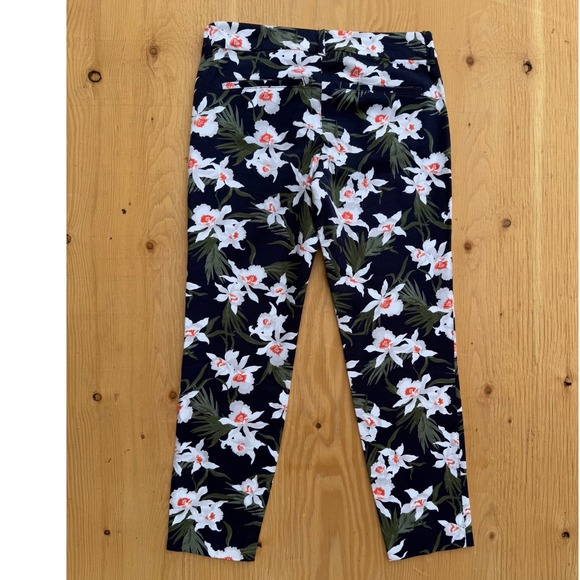 Old Navy Floral Print Ankle‎ Pants Stretch Casual Career Black White Size 4 - Picture 7 of 7
